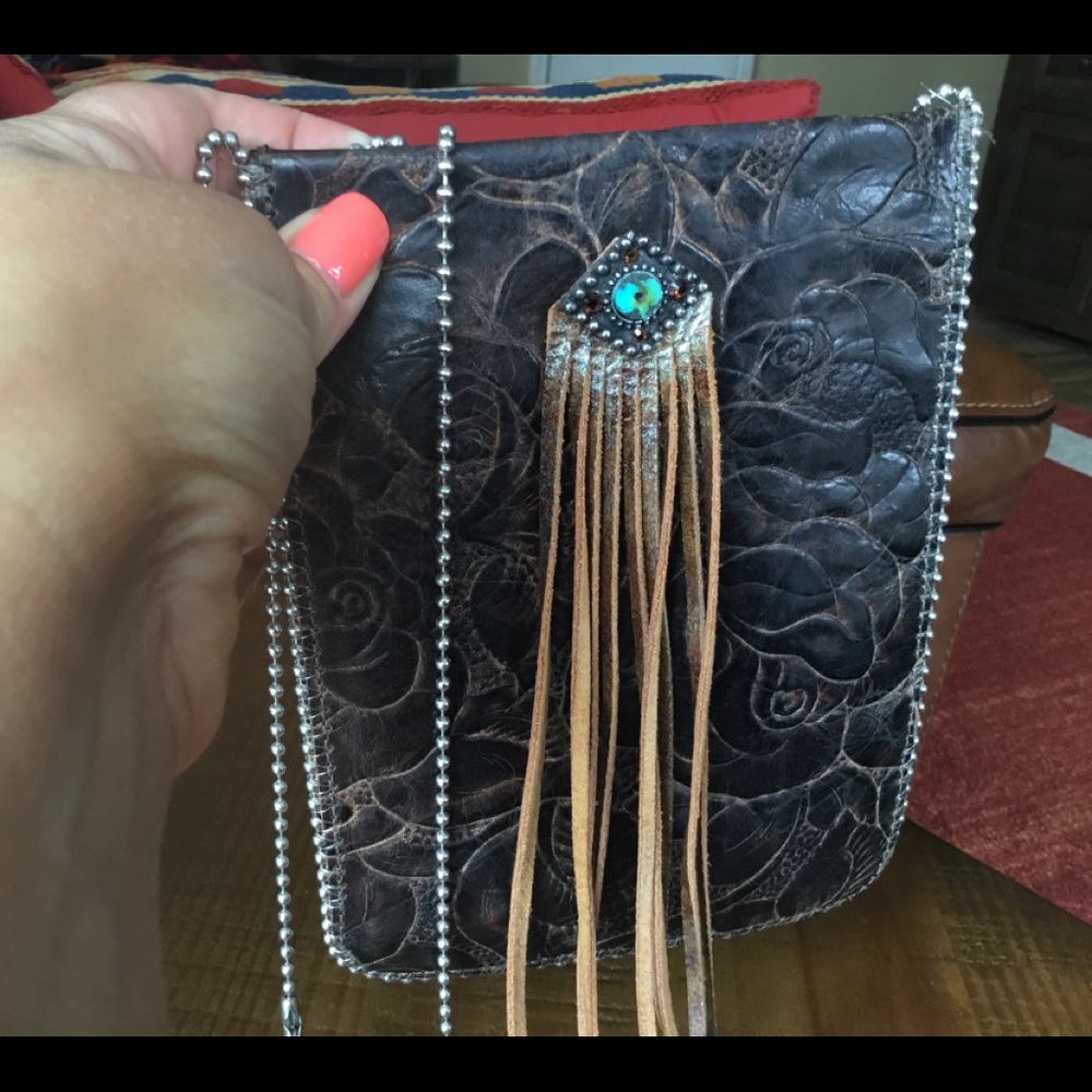 Leatherock Crossbody Super cute brown with fringe